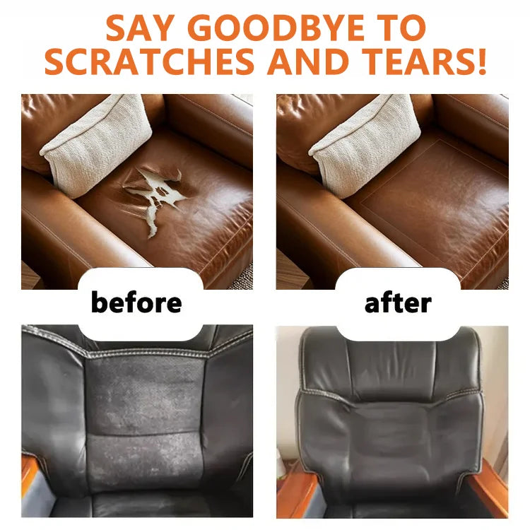 Self-adhesive leather repair patch