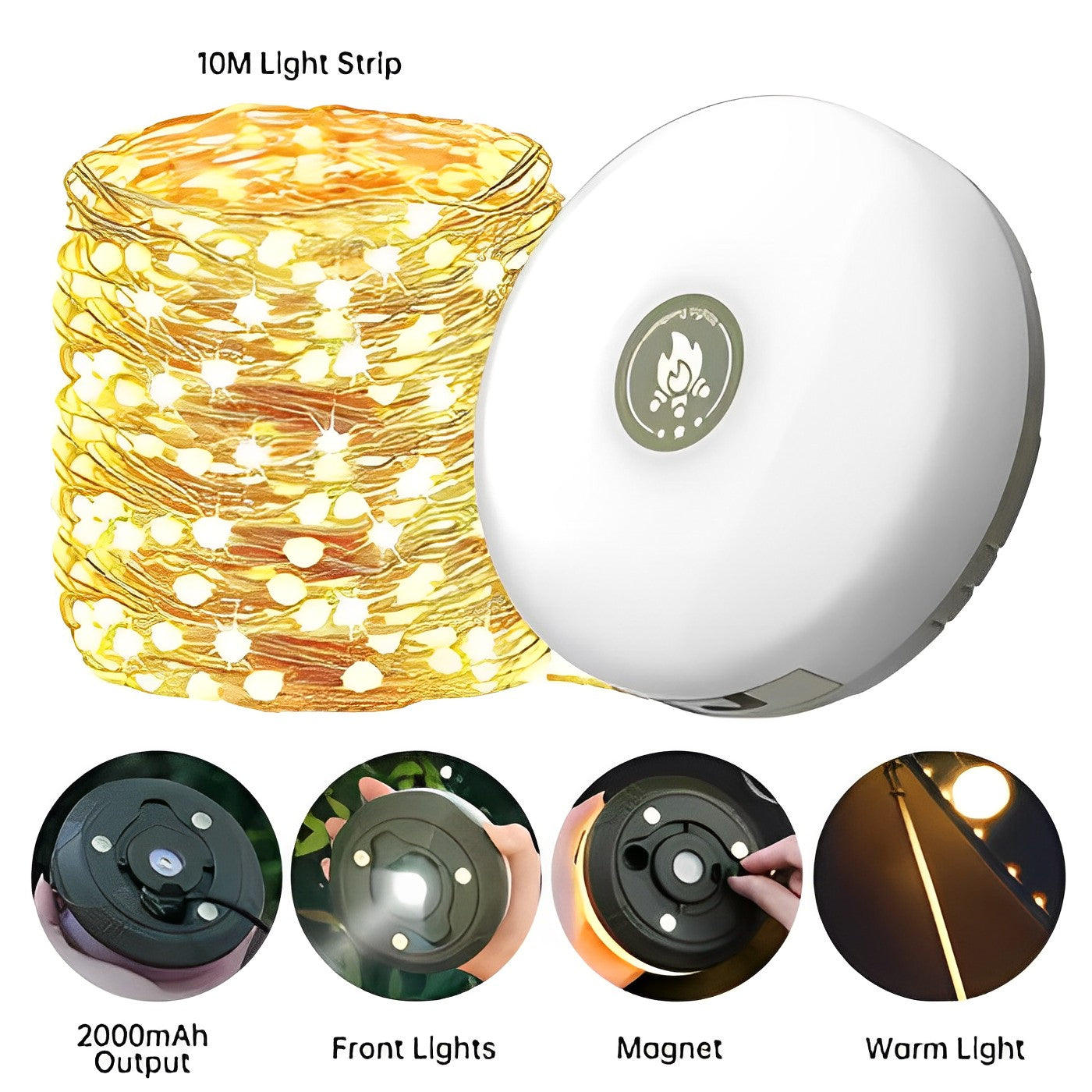 Powerful LED camping lamp with long-lasting battery