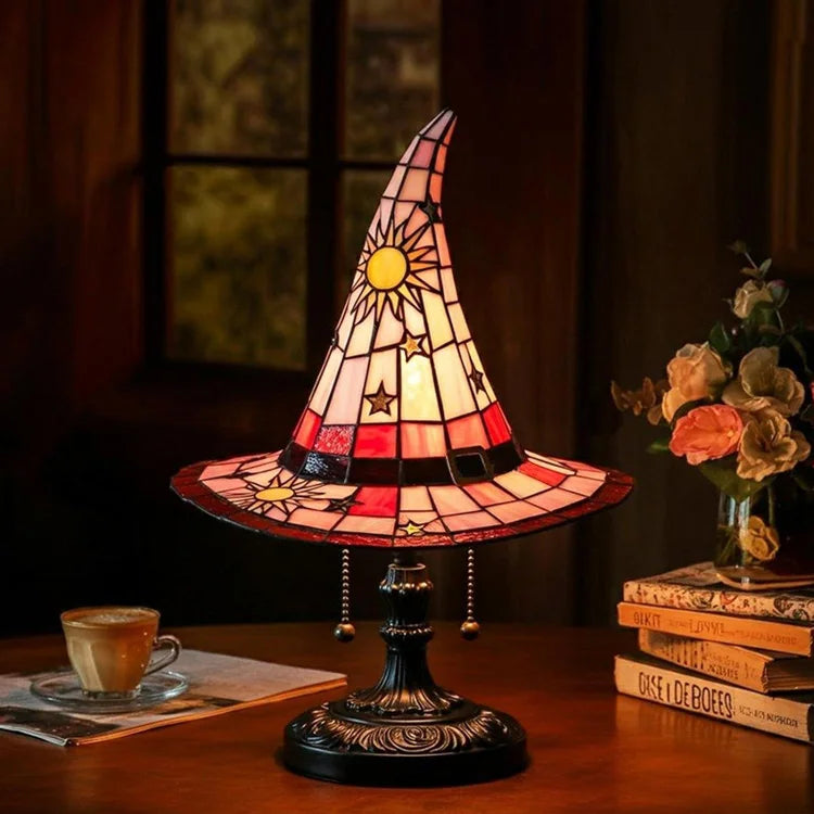 Witch Hat Stained Glass Lamp
