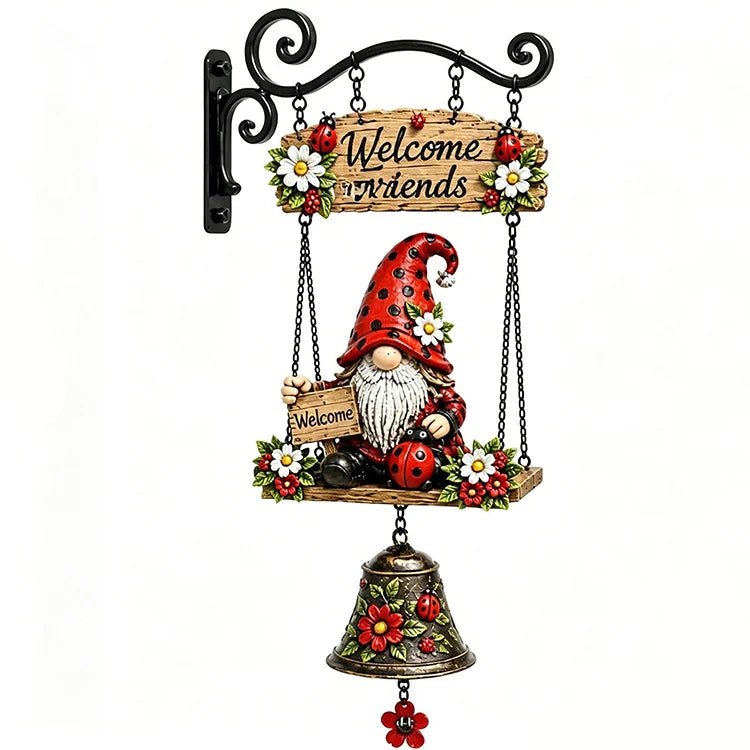 Hand-Painted Gnome Garden Bell