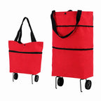 2-in-1 Foldable Rolling Shopping Tote