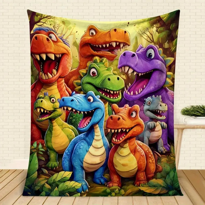 SnuggyHome™ Blanket - Ultra-Soft Flannel Throw That Brings Warmth, Joy & Dino Fun