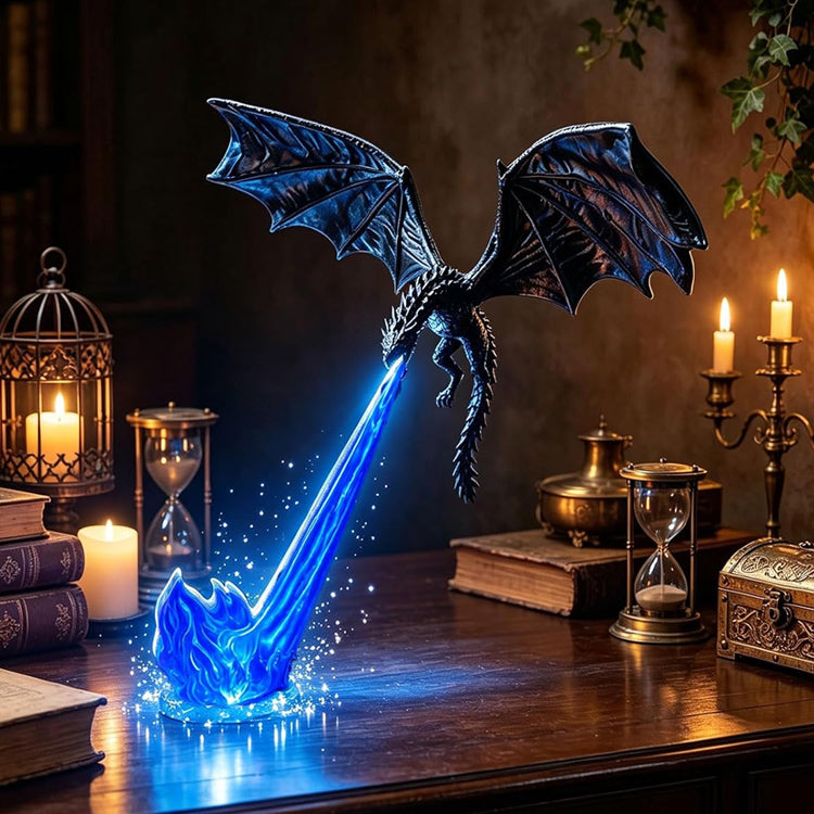 3D Dragon Fire Bookshelf Light – Flying Fantasy Nook Decor