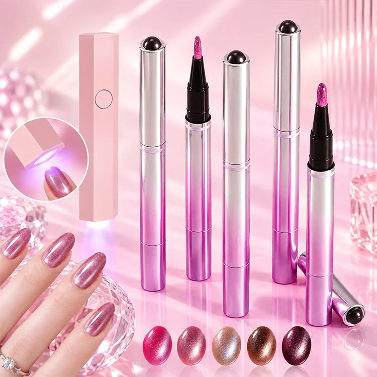 7-in-1 One-Step Cat Eye Gel Polish Pen – Magnetic Nail Art