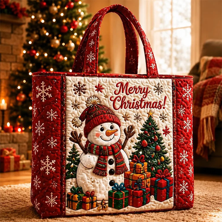 Quilted Christmas Tote Bag – Festive Holiday Carryall