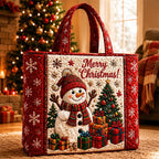 Quilted Christmas Tote Bag – Festive Holiday Carryall