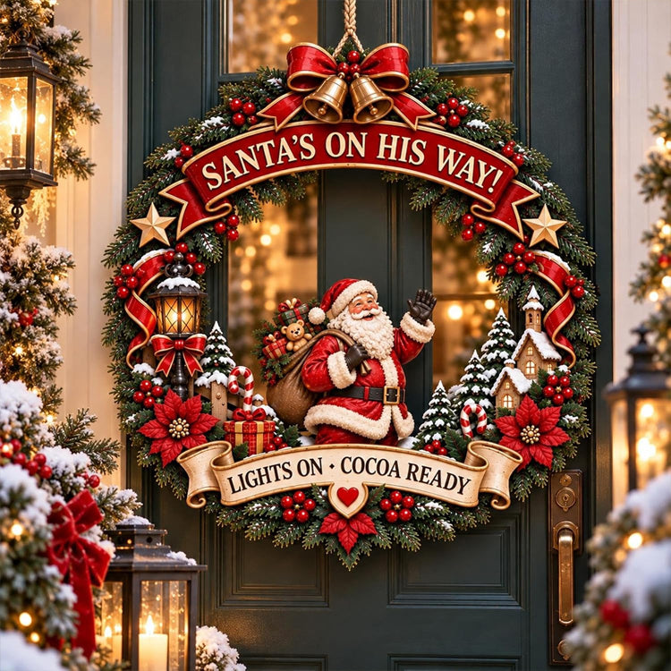 Large Size Wooden Christmas Door Sign