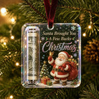 Christmas Cash Gift Ornament – Clear Money Holder Keepsake