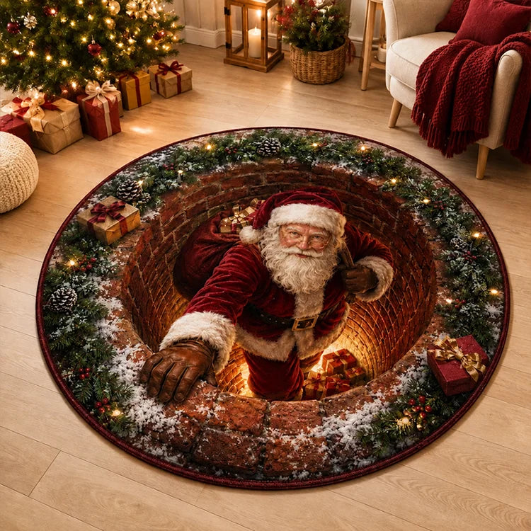 3D Christmas Illusion Rug – Magical Holiday Optical Floor Mat