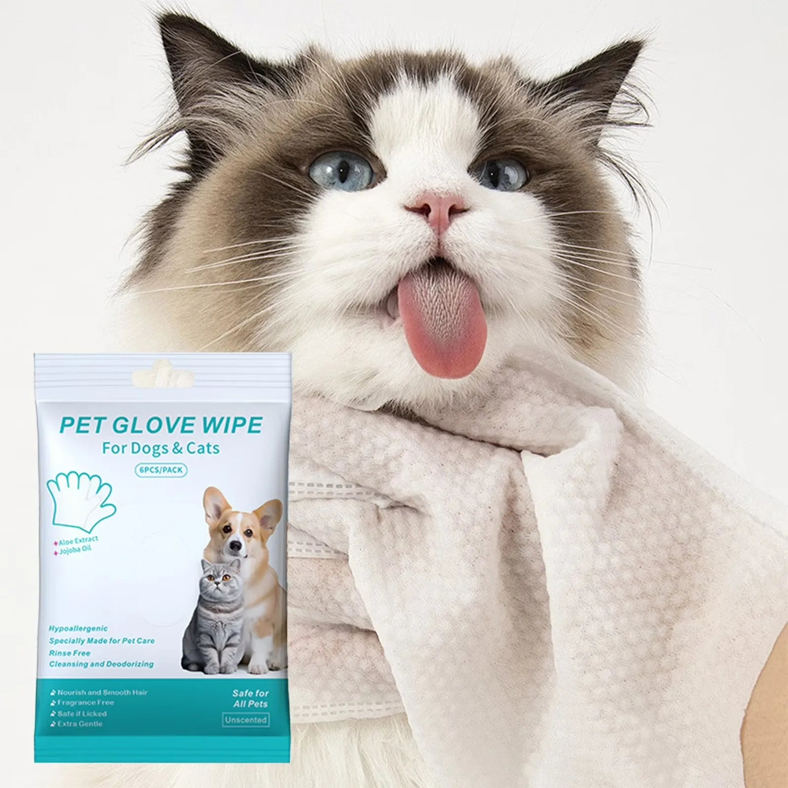 FurPure Pet Cleaning Gloves (Rinse-Free | 6-Pack)