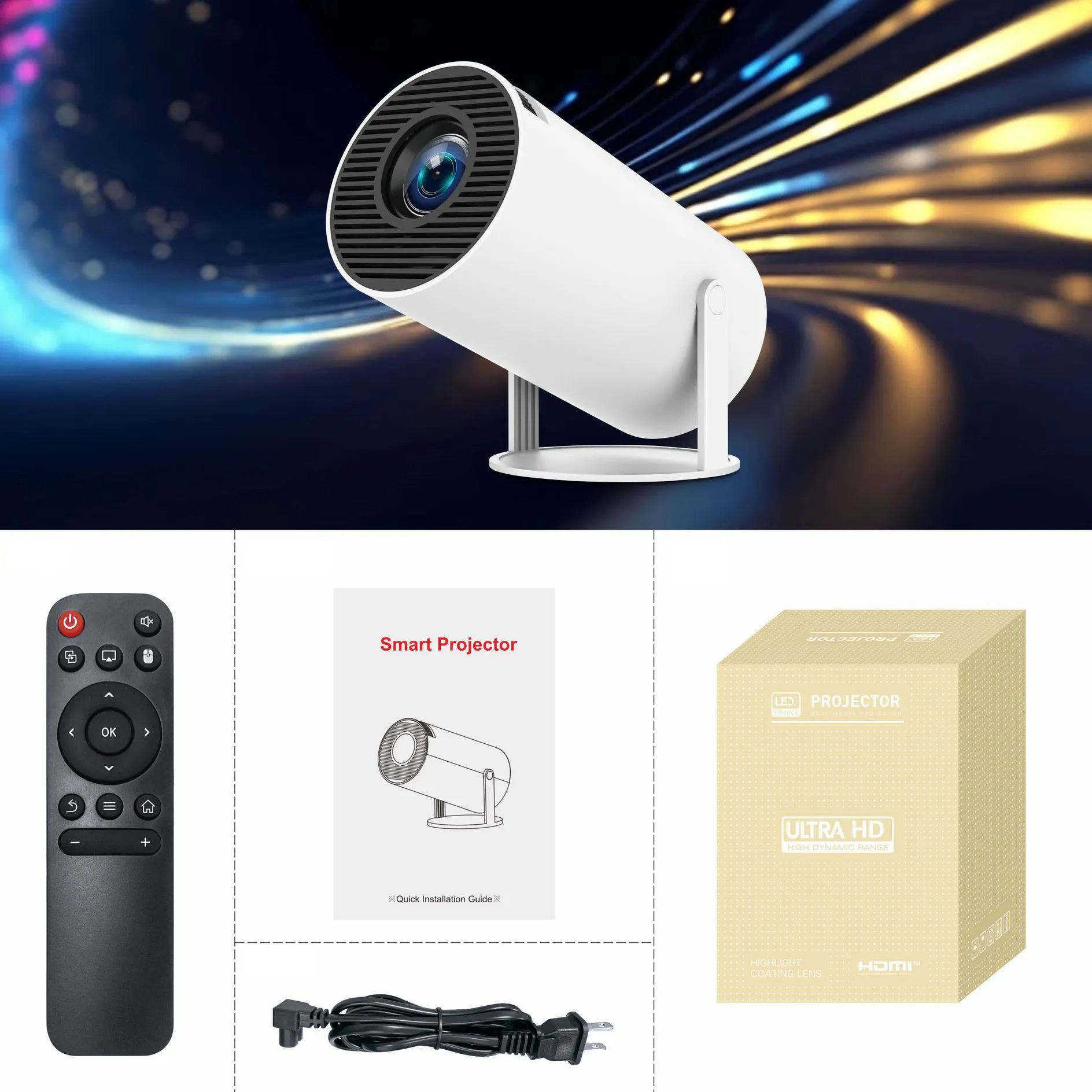 NeoView - Portable Projector | 4K Ultra HD Clarity & Compact Design
