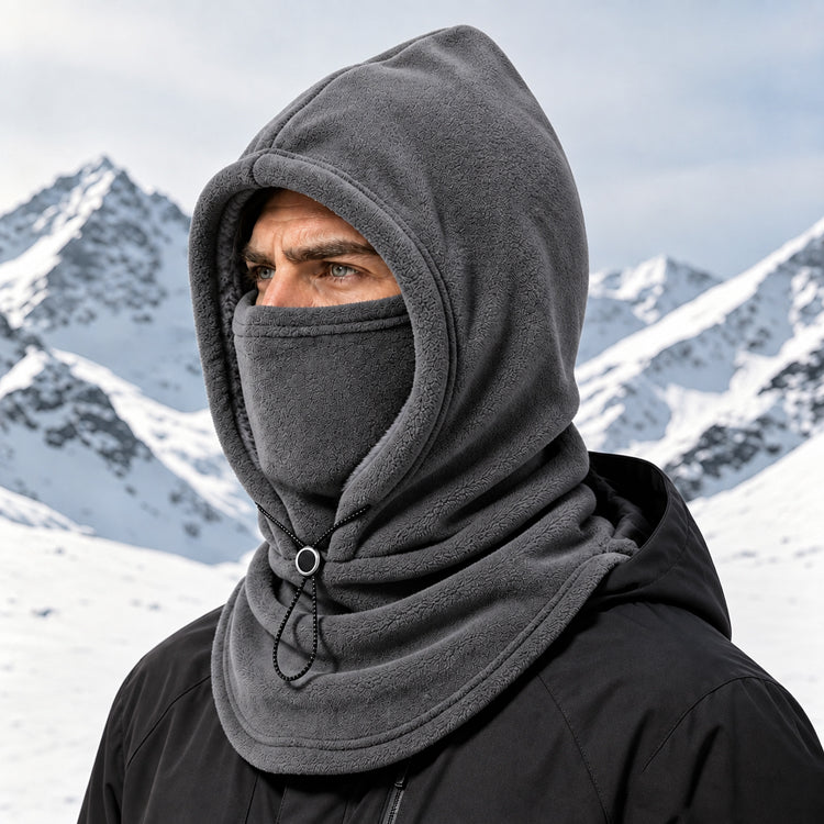 3-in-1 Fleece Hooded Face & Neck Warmer – Adjustable Cold-Weather Cover