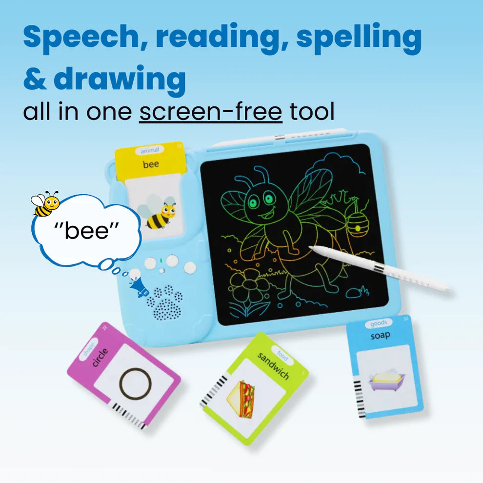 Kids Learning & Drawing Tablet — No Blue Light, 224 Words for Early Learning