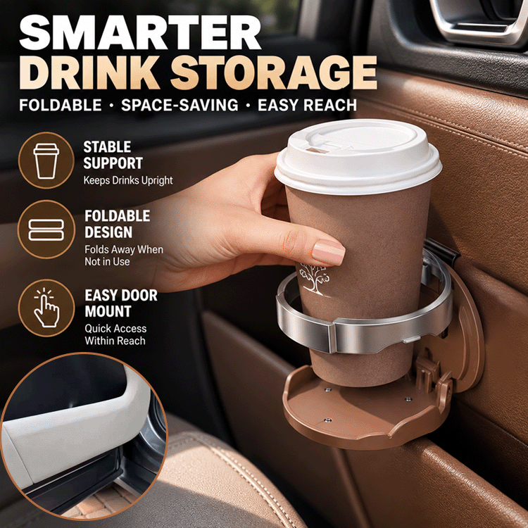 Premium Foldable Car Door Cup Holder
