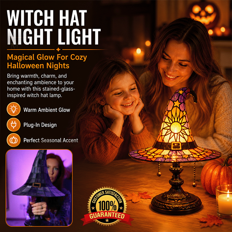 Witch Hat Stained Glass Lamp