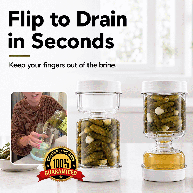 Dry & Wet Separation Pickle Jar – Hourglass Brine Strainer Container