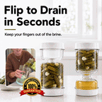Dry & Wet Separation Pickle Jar – Hourglass Brine Strainer Container