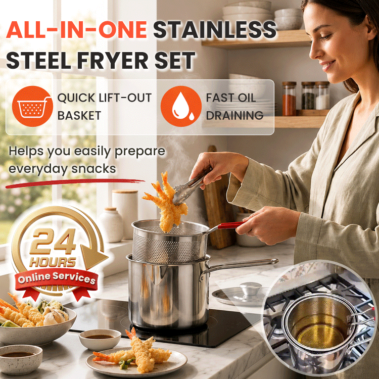 🔥 Last Day 50% OFF – Mini Stainless Steel Frying Pot with Fry Basket