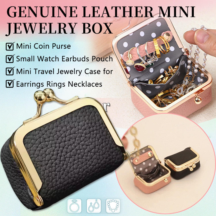 🔥 Genuine Leather Mini Jewelry Box – Travel-Ready & Tangle-Free