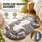 3D Plush Cat Floor Mat – Washable Absorbent Microfiber Rug