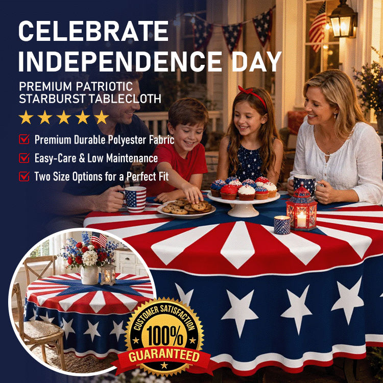 🔥Limited Time Offer 50% Off🎁250th Anniversary Patriotic Round Tablecloth