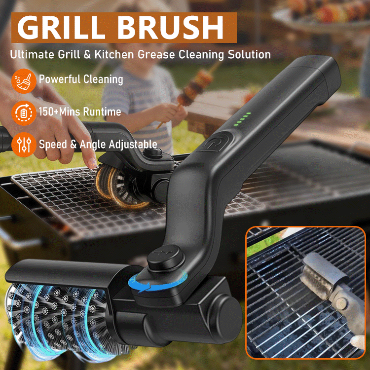 3-Speed Electric Grill Brush — Clean in Seconds