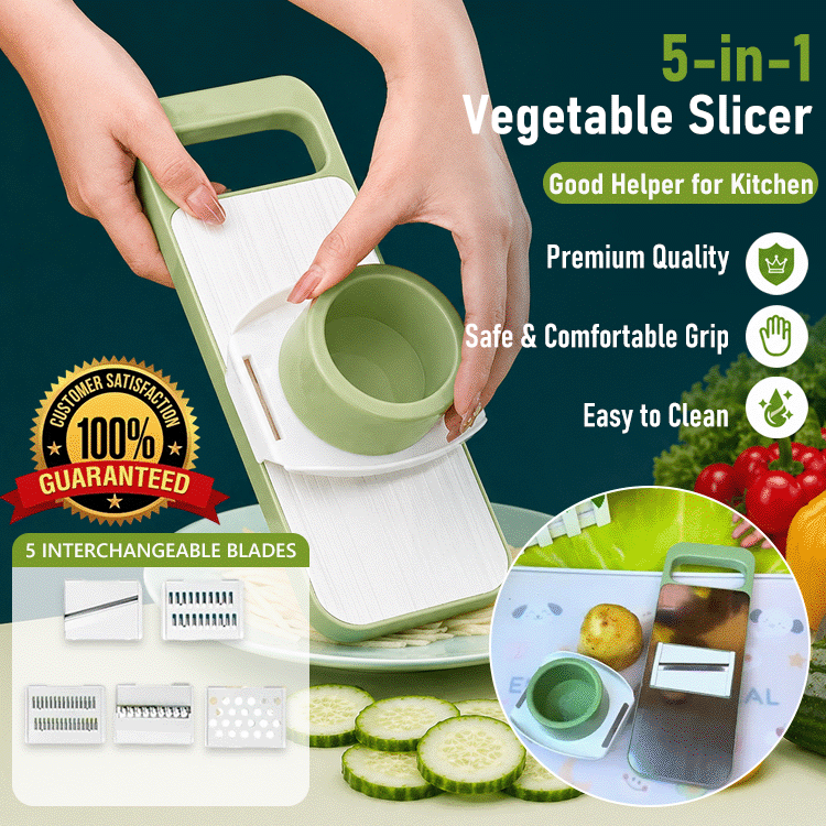 5-in-1 SafePrep™ Kitchen Slicer — Fast, Safe & Effortless Food Prep