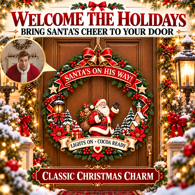 Large Size Wooden Christmas Door Sign