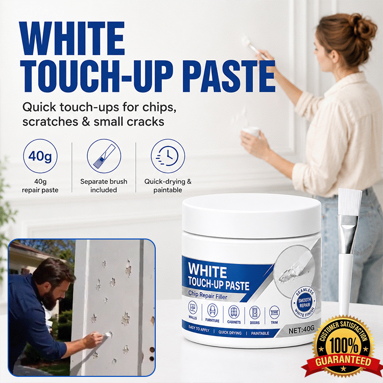White Furniture Touch-Up Paste with Brush
