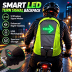 15.7" LED Turn Signal Cycling Backpack – Wireless Remote Safety Signal Bag
