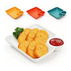 4-Piece Color Set Divided Serving Tray with Built-In Sauce Dish