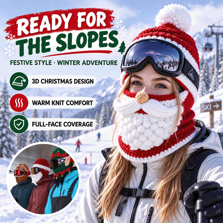 3D Christmas Knit Ski Mask