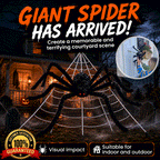 Giant Posable Spider & Web Halloween Decoration