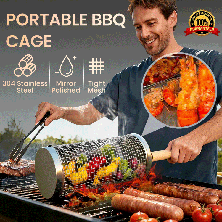 360° Rolling BBQ Grill Basket