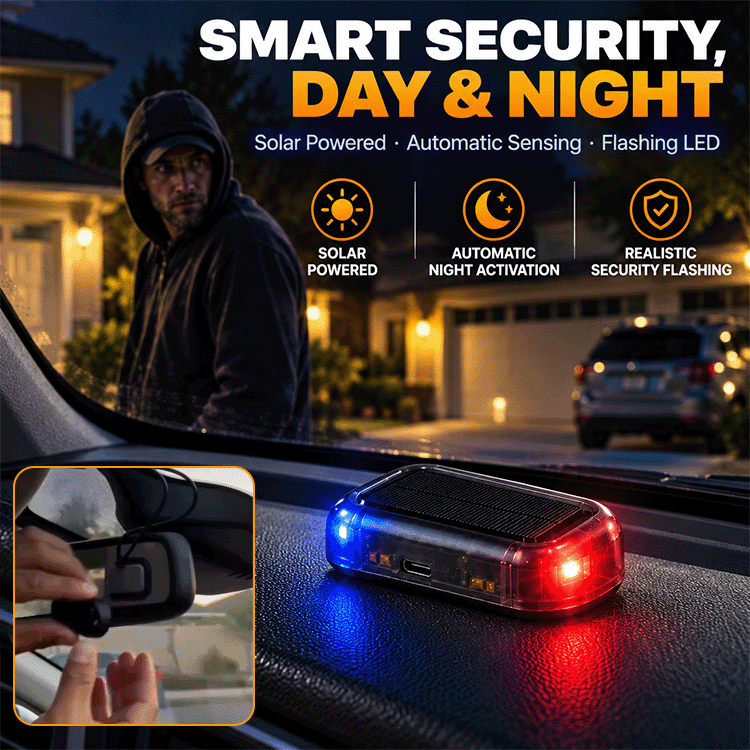 Solar Car Security Indicator Light – Automatic Day/Night Flashing LED