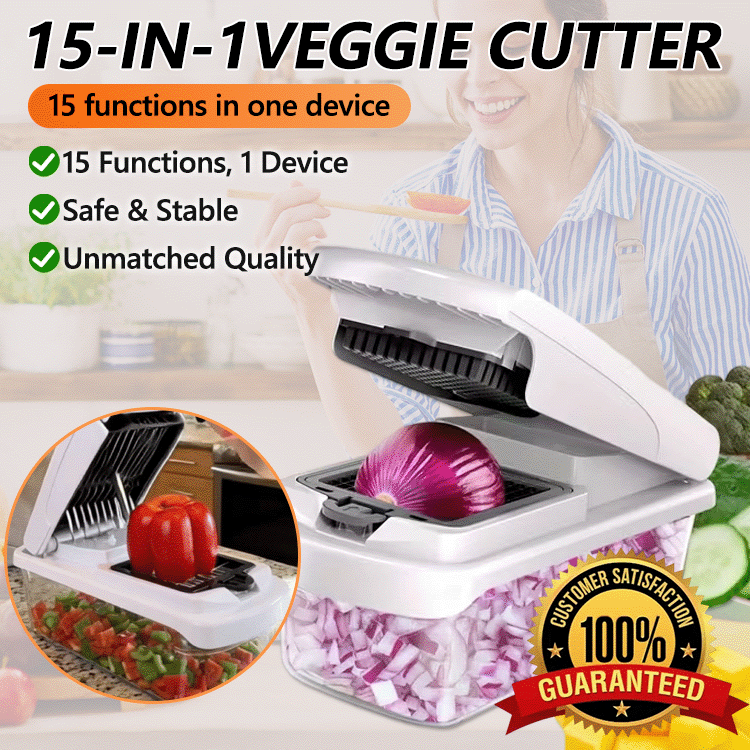 15-in-1 Veggie Cutter – Prep in Seconds, Not Minutes