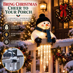 Lighted Snowman Icicle Railing Decor