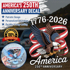 America 250th Anniversary Patriotic Car Decal (1776–2026 Edition)