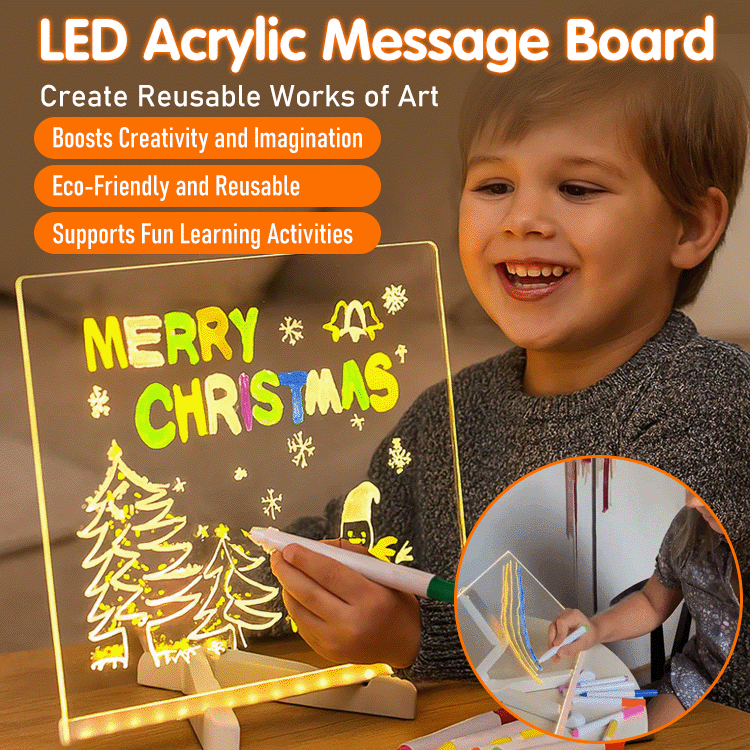Neon Glow Drawing Board for Kids