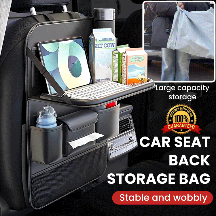 Premium Nappa Seat Organizer with Foldable Tray — Sleek, Durable & Ultra-Soft