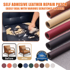 Self-adhesive leather repair patch