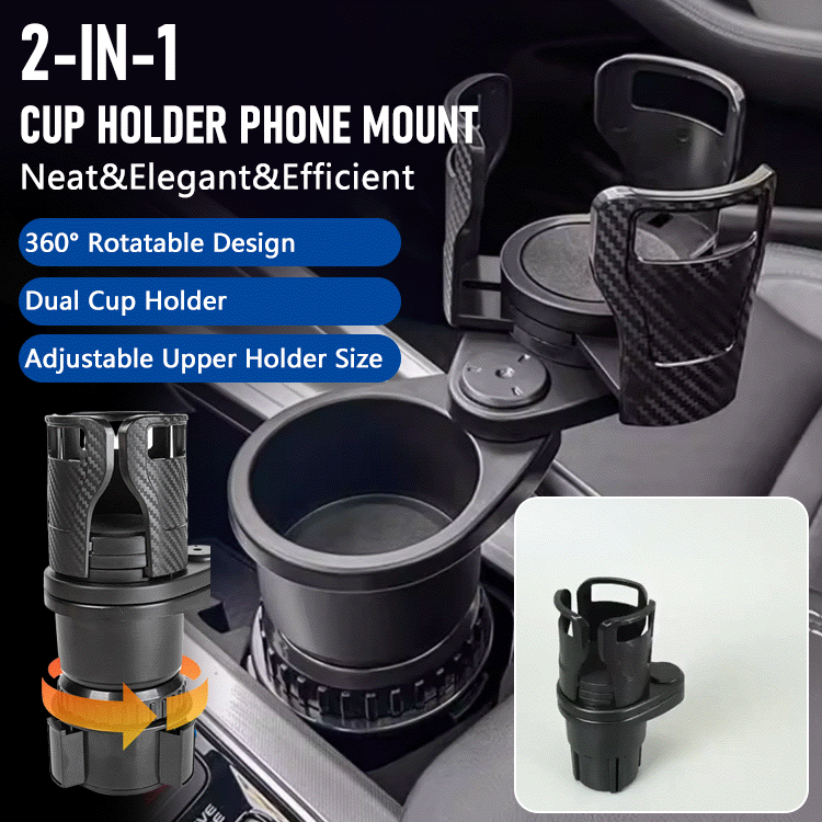 DriveMate - 2-in-1 Rotating Car Cup Holder