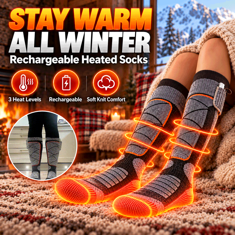 Rechargeable Heated Thermal Socks – 3 Heat Levels & Up to 8.5H Warmth