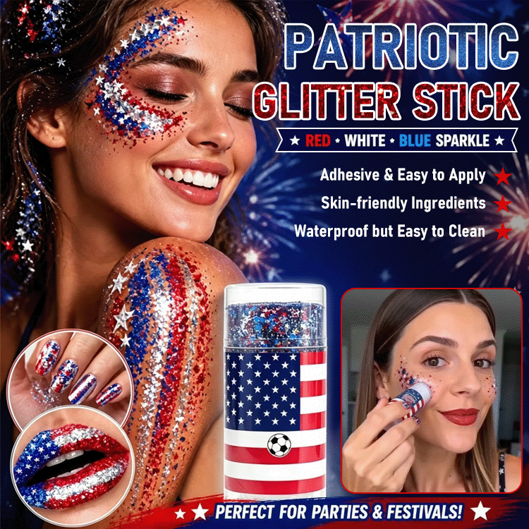 🦅4th of July Glitter Stick✨🔔Red, White & Blue Body & Hair Sparkle