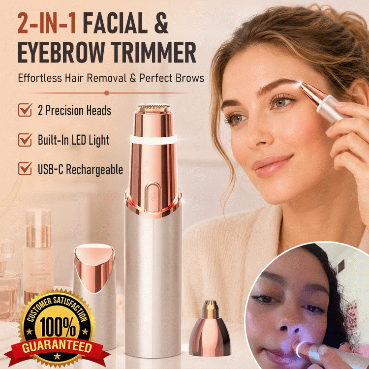 2-in-1 Rechargeable Facial Hair Remover & Eyebrow Trimmer