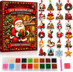 24-Piece Christmas DIY Diamond Art Ornament Kit – Sparkling Holiday Craft Set