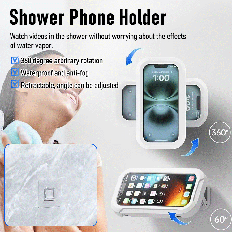Waterproof Shower Phone Holder — Watch, Scroll & Relax Hands-Free