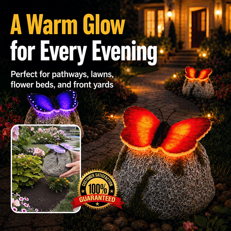 🦋Last Day 50% OFF🦋Solar Butterfly Stone Garden Light
