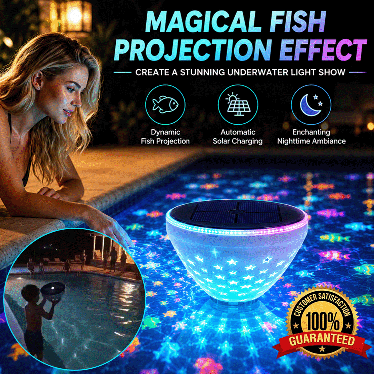 Solar Floating Pool Light – Colorful Underwater Projection Light For Night Swimming