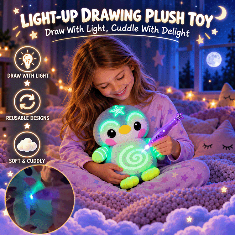 Glow & Doodle Plush Friend – Mess-Free Light Drawing & Cuddle Toy